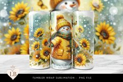 Sunflower Snowman Tumbler Wrap Product Image 1