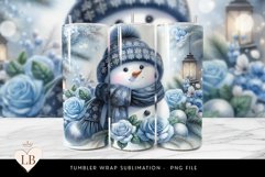 Blue Snowman Lantern Tumbler Wrap Product Image 1