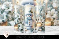 Elegant Snowman with White Lily Tumbler Wrap Product Image 1