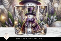 Elegant Purple Snowman Tumbler Wrap Product Image 1