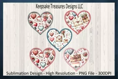 Heart Stitch Faux Embroidery Valentines Day PNG Sublimation Product Image 1