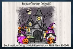 Halloween Purple Gnome Sublimation T-Shirt PNG Printable Product Image 1