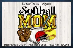 Softball Mom PNG - Spring Sports Sublimation PNG Design Product Image 1