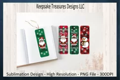 Christmas Santa and Snowman Bookmark PNG Printable Product Image 4