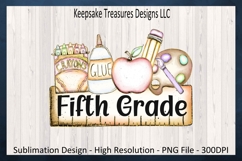 Back To School Fifth Grade Sublimation T-Shirt Png Design Product Image 1