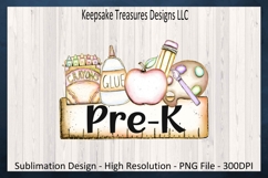 Pre-K Back To School Sublimation T-Shirt Design Png Product Image 1