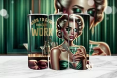 Forced To Work Sarcastic Retro Housewife Tumbler Wrap Product Image 1