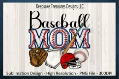 Baseball Mom PNG - Spring Sports Sublimation PNG Design Product Image 1