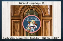 Bunny Kisses And Easter Wishes, Door Sign, Sublimation PNG Product Image 2