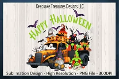 Happy Halloween Gnome Truck Sublimation PNG Printable Product Image 2