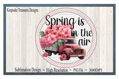 Spring Is In The Air| Vintage Truck Wreath|Sublmation PNG Product Image 1