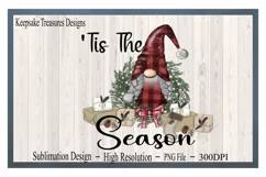 'Tis The Season, Gnome Illustration, Sublimation PNG Product Image 2
