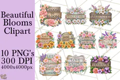 Beautiful Blooms Inspirational Floral PNG Clipart Product Image 1