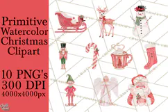 Christmas Watercolor Clipart PNG Illustrations Product Image 1