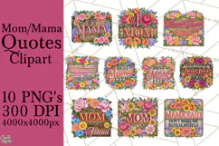 Mom Png | Mama Quotes | Rustic Floral Wood Signs PNG Product Image 1