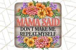 Mom Png | Mama Quotes | Rustic Floral Wood Signs PNG Product Image 2