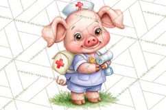 Farm Animal Nurse Clipart PNG | Nursing Sublimation Product Image 3