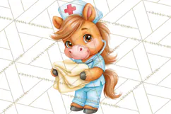 Farm Animal Nurse Clipart PNG | Nursing Sublimation Product Image 3
