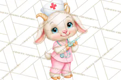 Farm Animal Nurse Clipart PNG | Nursing Sublimation Product Image 4