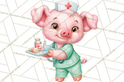 Farm Animal Nurse Clipart PNG | Nursing Sublimation Product Image 4