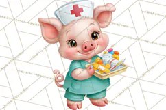 Farm Animal Nurse Clipart PNG | Nursing Sublimation Product Image 5