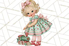 Vintage Pinkmas Clipart PNG Retro Pink Santa Characters Product Image 9