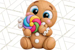 Gingerbread Christmas Clipart PNG, Cute Cocoa Characters Product Image 9