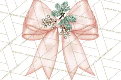 Vintage Pinkmas Props Clipart PNG Retro Ornament Graphic Product Image 10