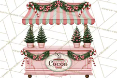 Vintage Pinkmas Storefront Clipart PNG Retro Christmas Product Image 11