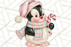 Vintage Pinkmas Clipart PNG Retro Pink Santa Characters Product Image 11