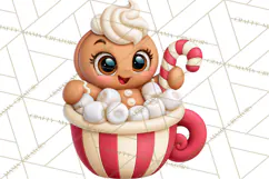 Gingerbread Christmas Clipart PNG, Cute Cocoa Characters Product Image 11