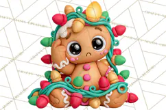 Gingerbread Christmas Clipart PNG, Cute Cocoa Characters Product Image 2