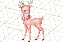 Vintage Pinkmas Clipart PNG Retro Pink Santa Characters Product Image 2