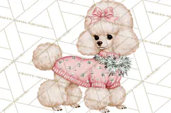 Vintage Pinkmas Clipart PNG Retro Pink Santa Characters Product Image 3