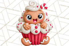 Gingerbread Christmas Clipart PNG, Cute Cocoa Characters Product Image 4