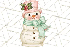 Vintage Pinkmas Clipart PNG Retro Pink Santa Characters Product Image 4