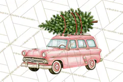 Vintage Pinkmas Storefront Clipart PNG Retro Christmas Product Image 6