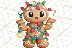 Gingerbread Christmas Clipart PNG, Cute Cocoa Characters Product Image 5