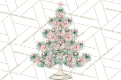 Vintage Pinkmas Props Clipart PNG Retro Ornament Graphic Product Image 5