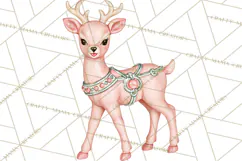 Vintage Pinkmas Clipart PNG Retro Pink Santa Characters Product Image 6