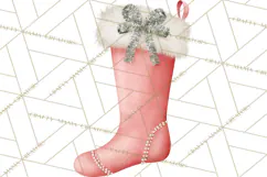 Vintage Pinkmas Props Clipart PNG Retro Ornament Graphic Product Image 7