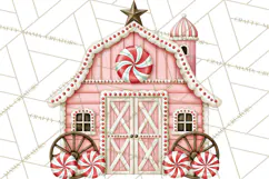 Vintage Pinkmas Storefront Clipart PNG Retro Christmas Product Image 8