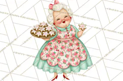Vintage Pinkmas Clipart PNG Retro Pink Santa Characters Product Image 9
