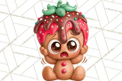 Gingerbread Christmas Clipart PNG, Cute Cocoa Characters Product Image 9