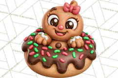Gingerbread Christmas Clipart PNG, Cute Cocoa Characters Product Image 10