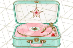 Vintage Pinkmas Props Clipart PNG Retro Ornament Graphic Product Image 10