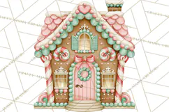 Vintage Pinkmas Storefront Clipart PNG Retro Christmas Product Image 2