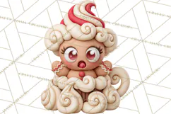 Gingerbread Christmas Clipart PNG, Cute Cocoa Characters Product Image 11