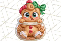 Gingerbread Christmas Clipart PNG, Cute Cocoa Characters Product Image 2