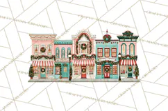 Vintage Pinkmas Storefront Clipart PNG Retro Christmas Product Image 2